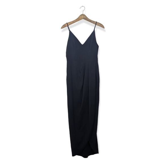 BHLDN Black Anabela V-Neck Crepe Bridesmaid Dress